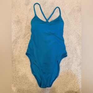 aerie Teal Textured One-Piece Swimsuit